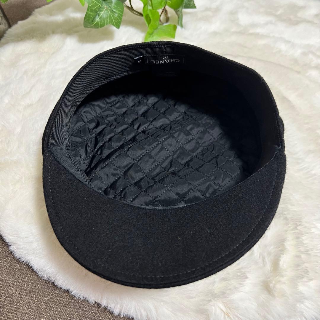 花*様 シャネル 黒 キャスケット