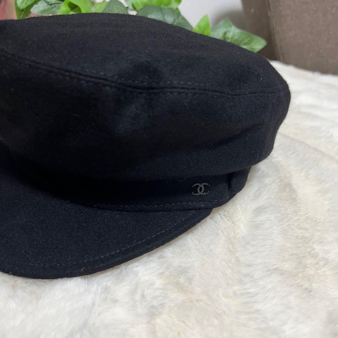 花*様 シャネル 黒 キャスケット