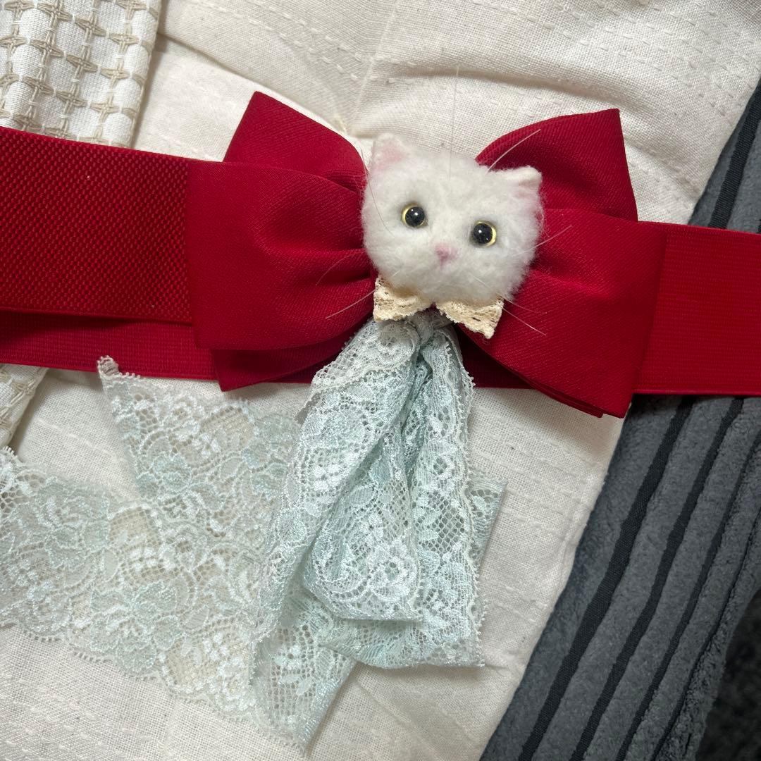 ふりふ猫柄浴衣・帯セット