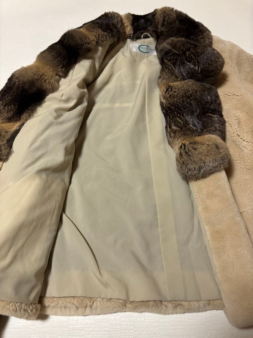 フランス　CＡＲＶＥＮ　ミンク　チンチラコート