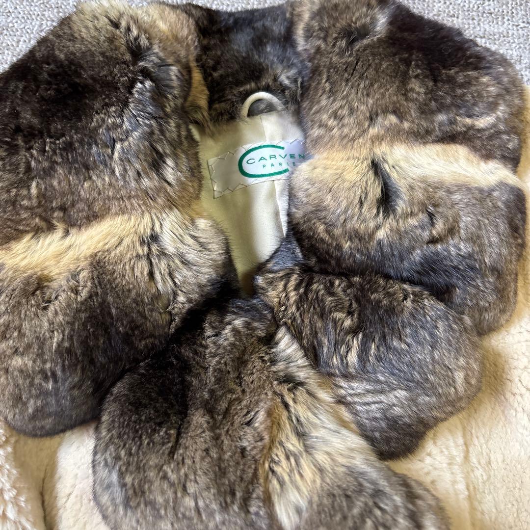 フランス　CＡＲＶＥＮ　ミンク　チンチラコート