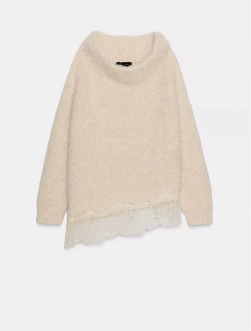 ZARA タグ付き　レースコンビニットセーター　S