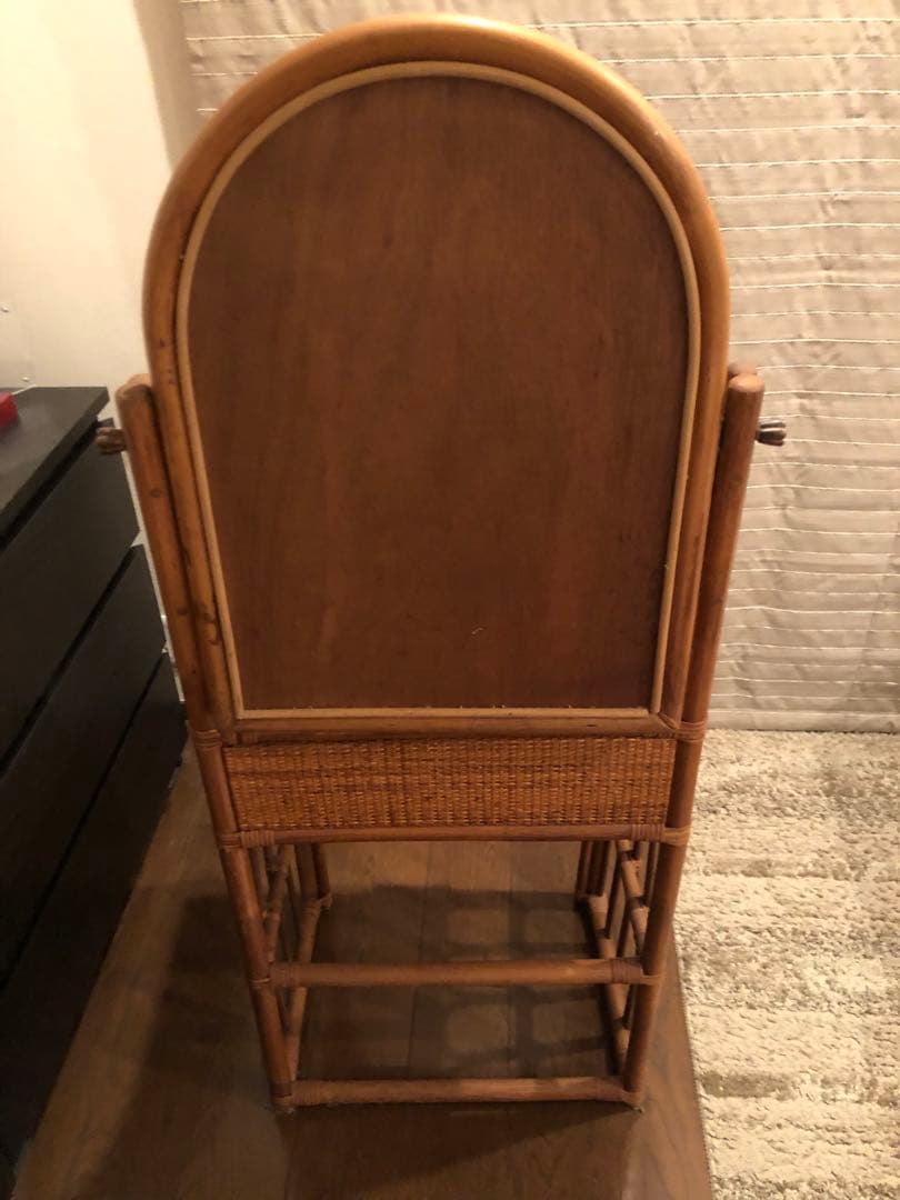 ラタン製ドレッサー・鏡台 スツール付き（首都圏在住の方のみ）