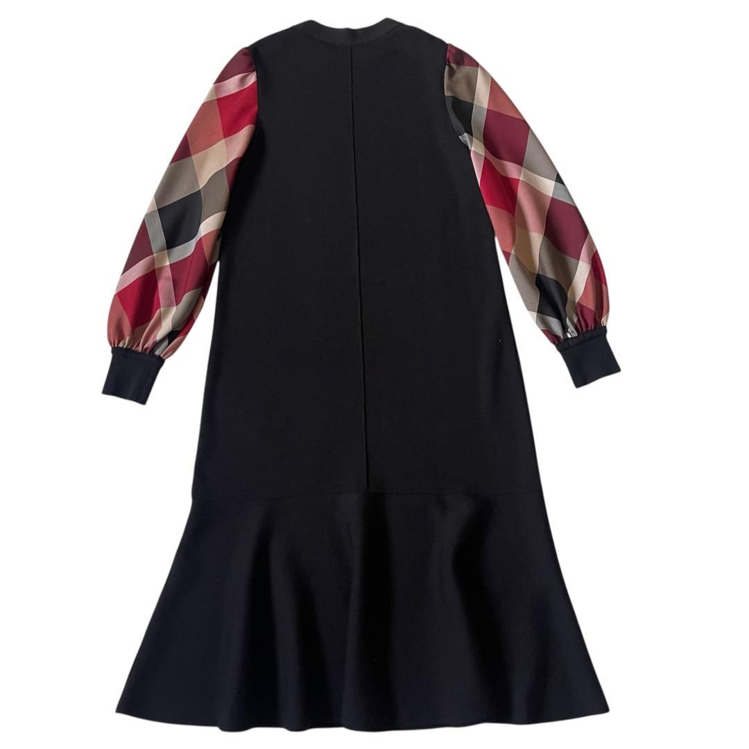 美品 ブルーレーベルクレストブリッジ ウールアクリルブレンドニットドレス 38