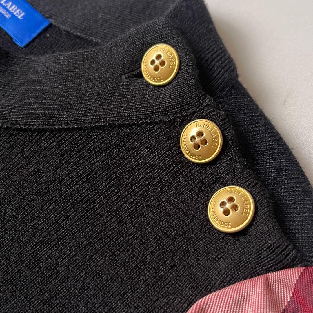 美品 ブルーレーベルクレストブリッジ ウールアクリルブレンドニットドレス 38