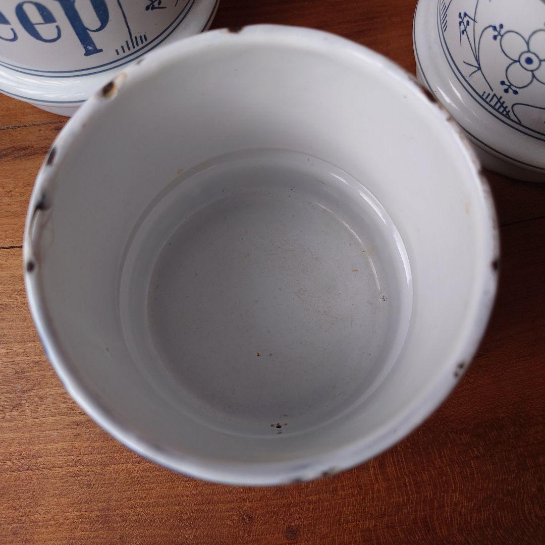 NAVY様 アンティークサボンカップのみ3個 サキソニー柄琺瑯カップ1個