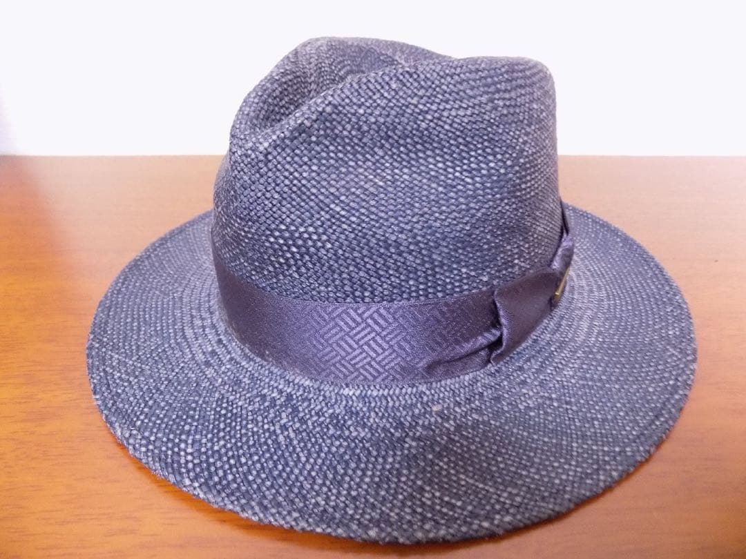 e*6様 オメロオルテガ 高級 パナマハット M ネイビー エクアドル製 時谷堂