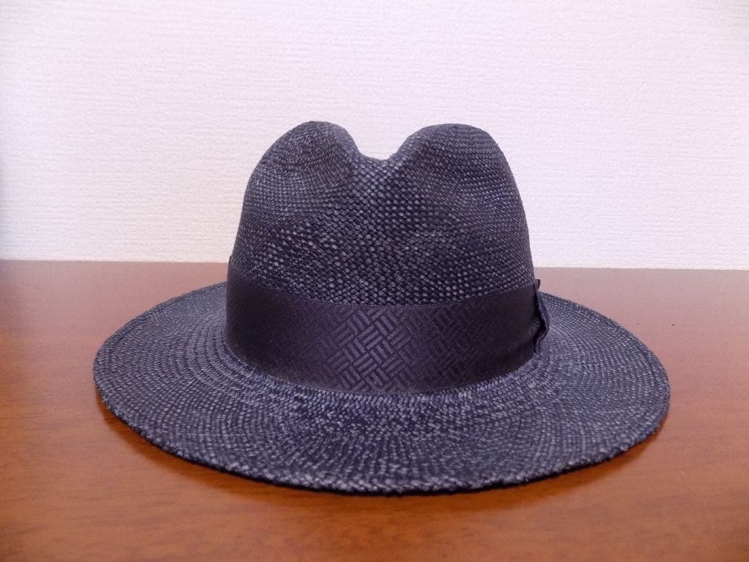e*6様 オメロオルテガ 高級 パナマハット M ネイビー エクアドル製 時谷堂