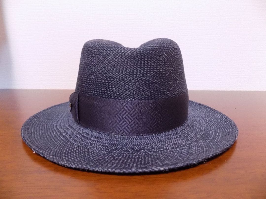 e*6様 オメロオルテガ 高級 パナマハット M ネイビー エクアドル製 時谷堂
