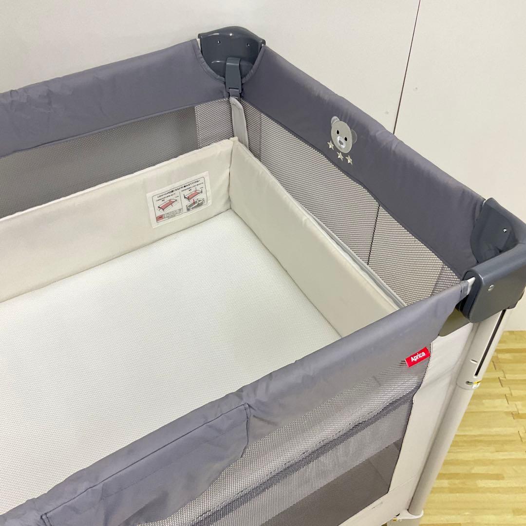 綺麗！アップリカ ベビーベッド ココネルエアー AB グレーベアー