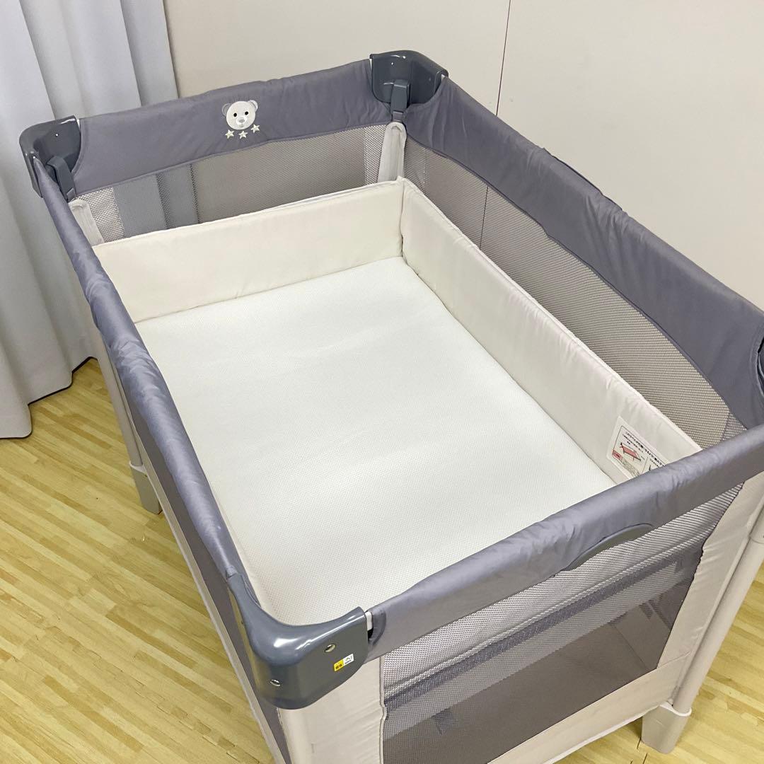 綺麗！アップリカ ベビーベッド ココネルエアー AB グレーベアー