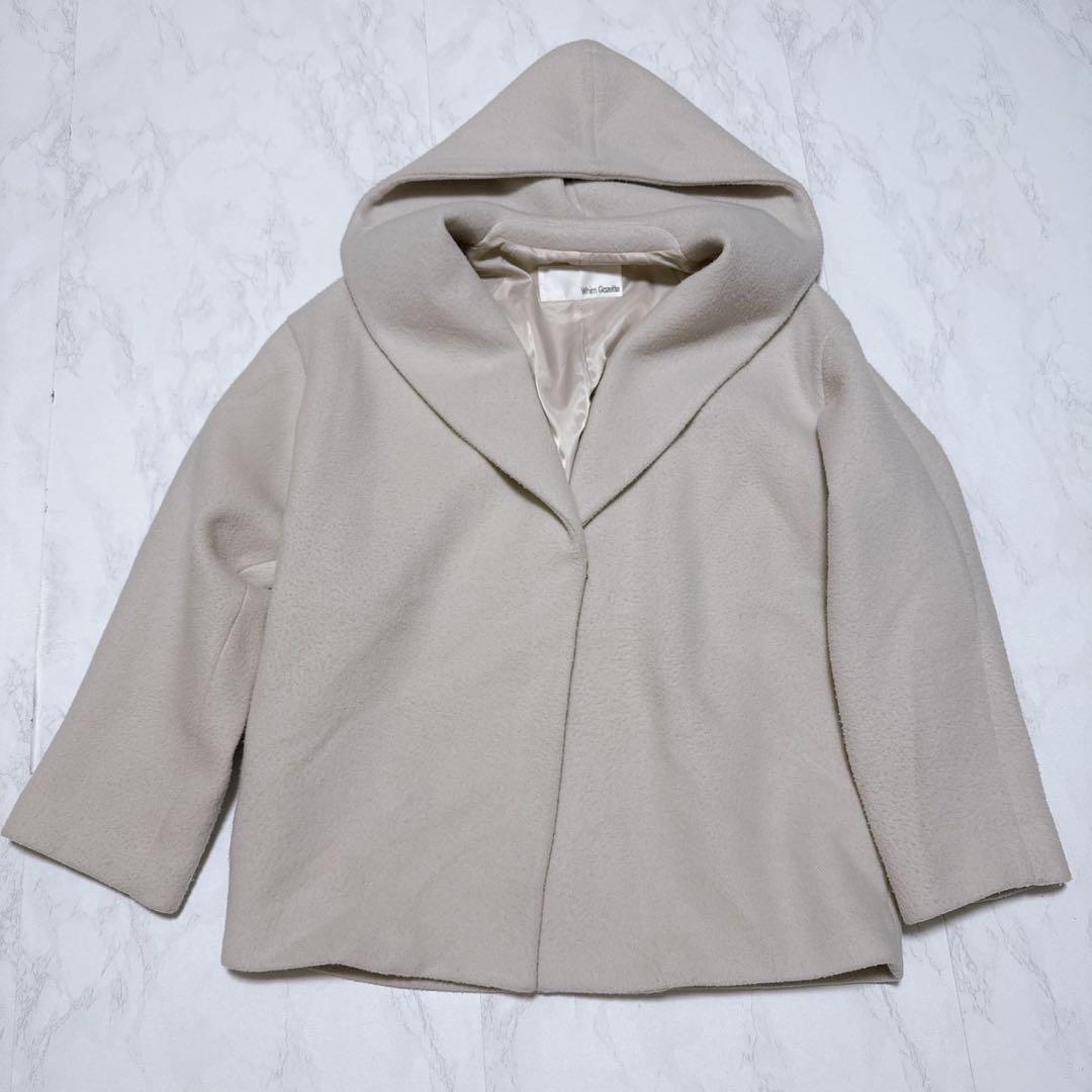 美品 ✨Whim Gazette メリンプフーデッドコートショート丈