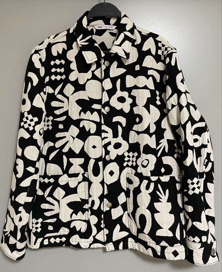 や*ん様 ZARA Iggy 総柄 ジャガード ジャケット 赤西仁着用 黒/白