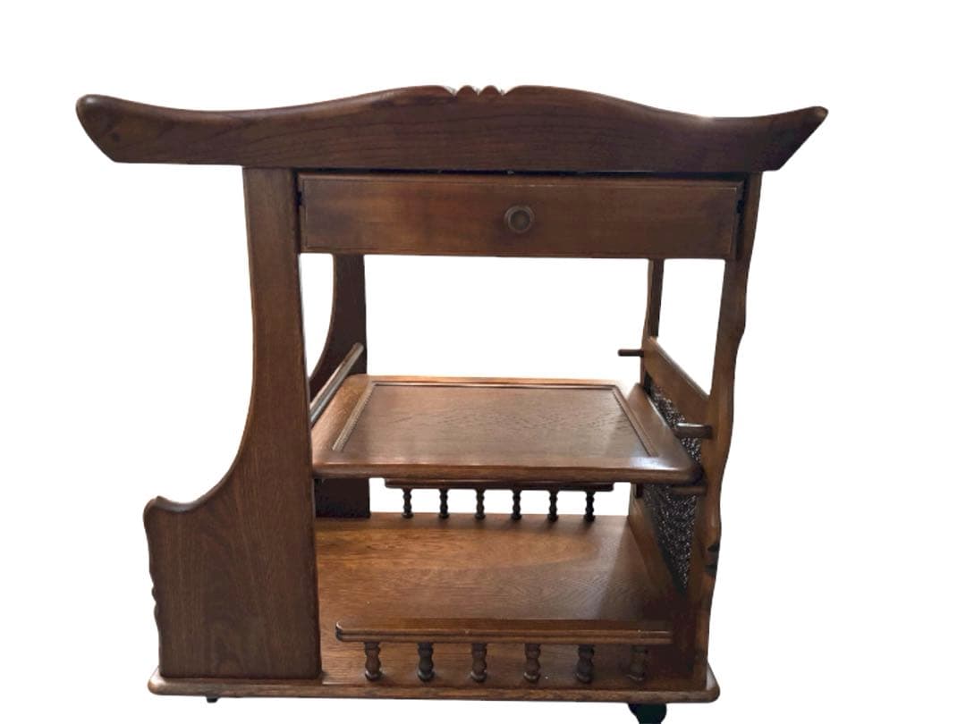 【カリモク】 キッチンワゴン キャスターつき アンティーク