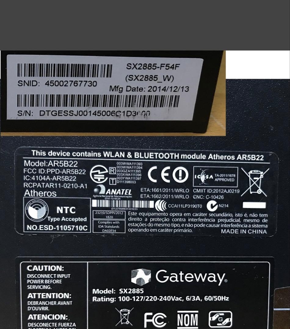 Gateway デスクトップWD3.5吋1TB ・RAM16GB新品