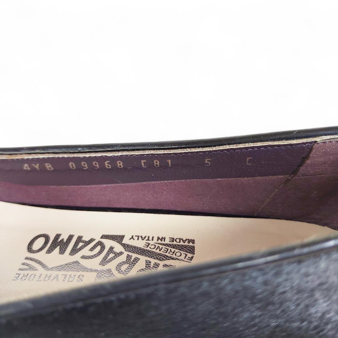 フェラガモ|オードリー|ハラコ|5C|黒|i1709