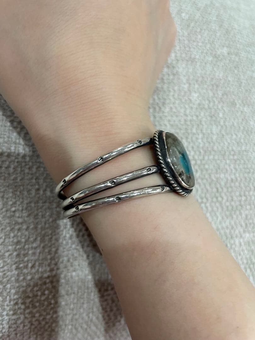 ターコイズ　インディアンジュエリー　ターコイズ　バングル　シルバー　アンティーク