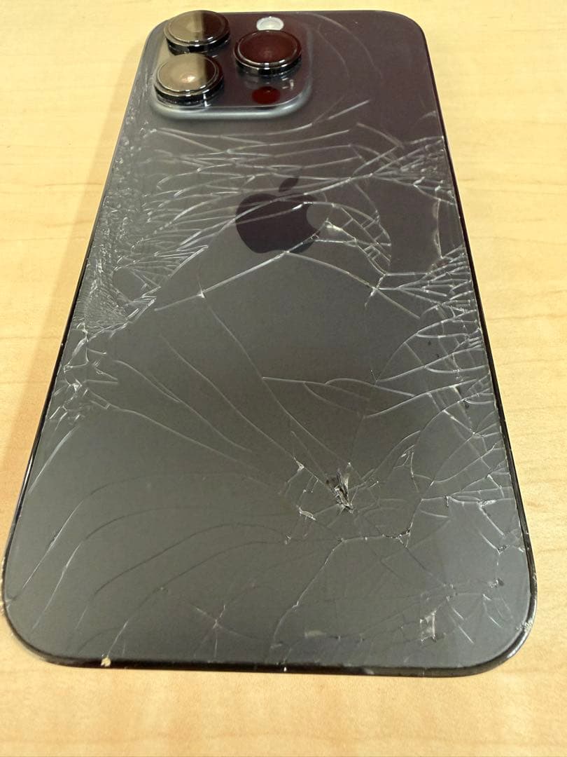 iPhone14pro 背面ガラス割ありスペースブラック　128GB 動作確認済