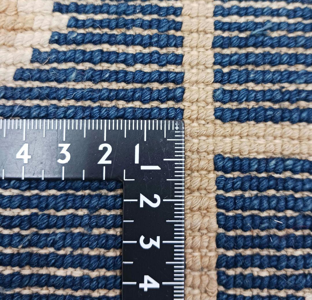 Y1128-2 幻の古緞通 赤穂緞通 卍格子文段通 絨毯 189×91㎝