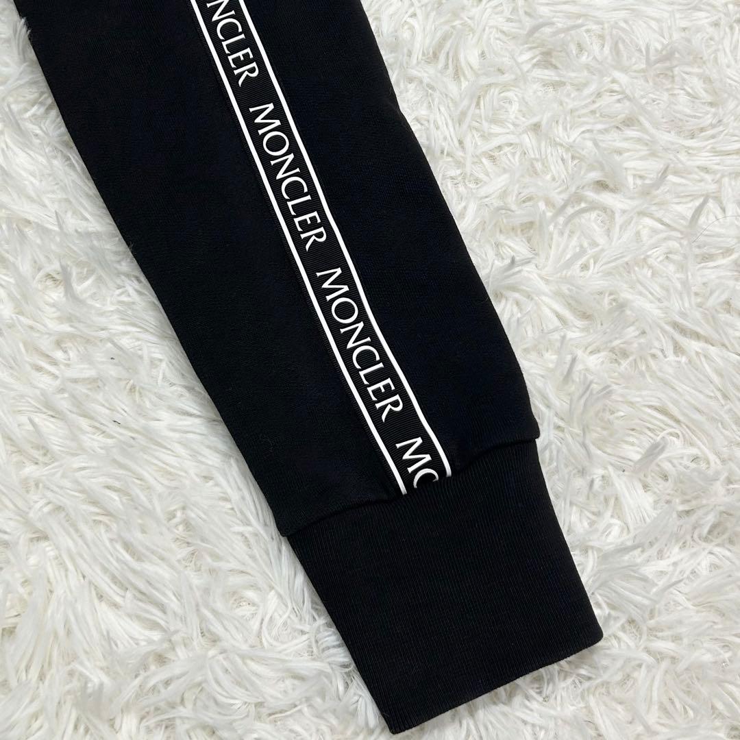 【人気】モンクレール レタリング サイドライン ロゴ トレーナー スウェット 黒
