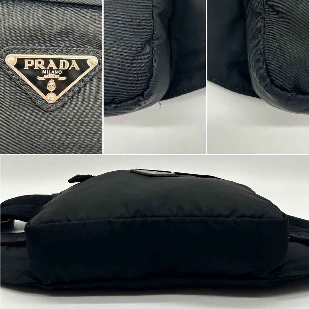 【極美品】プラダ ボディバッグ テスートナイロン 三角ロゴ 黒 V210