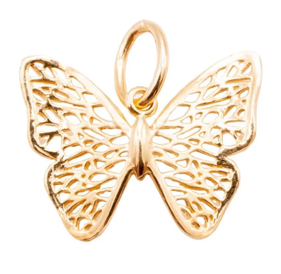 ☆K18 ペンダントトップ バタフライ 0.5g ゴールド