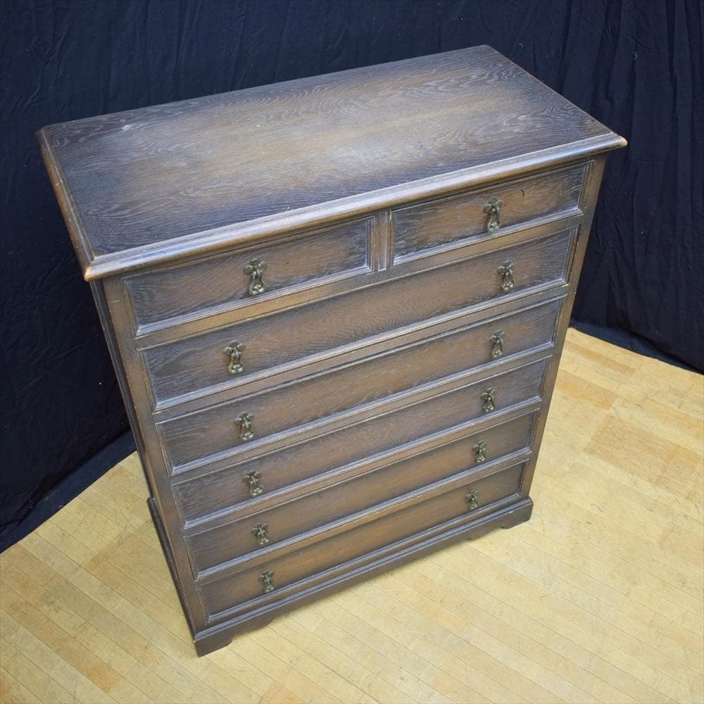 神戸洋家具　６段　７杯　ハイチェスト　タンス　箪笥　チェスト　引き出し　衣類