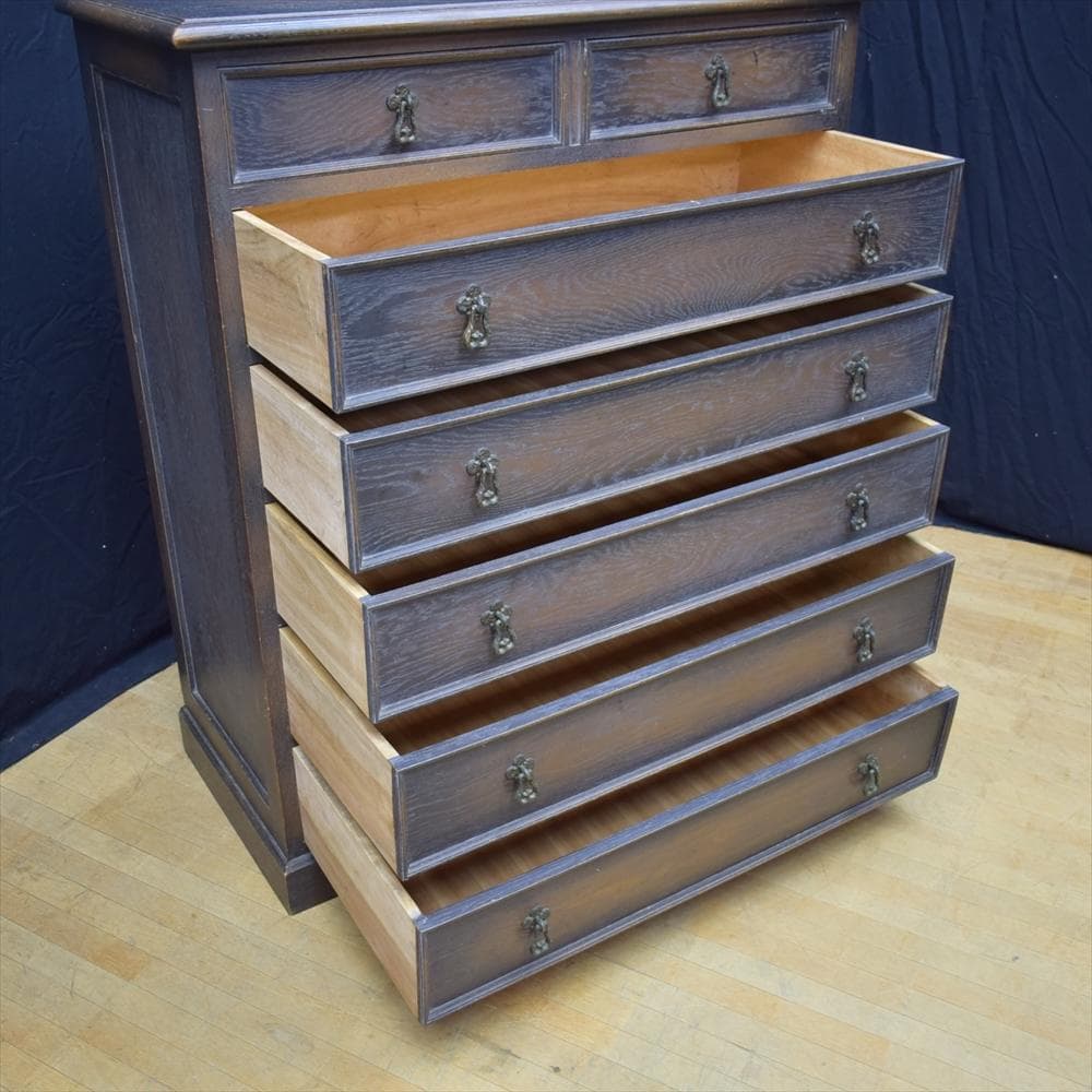 神戸洋家具　６段　７杯　ハイチェスト　タンス　箪笥　チェスト　引き出し　衣類