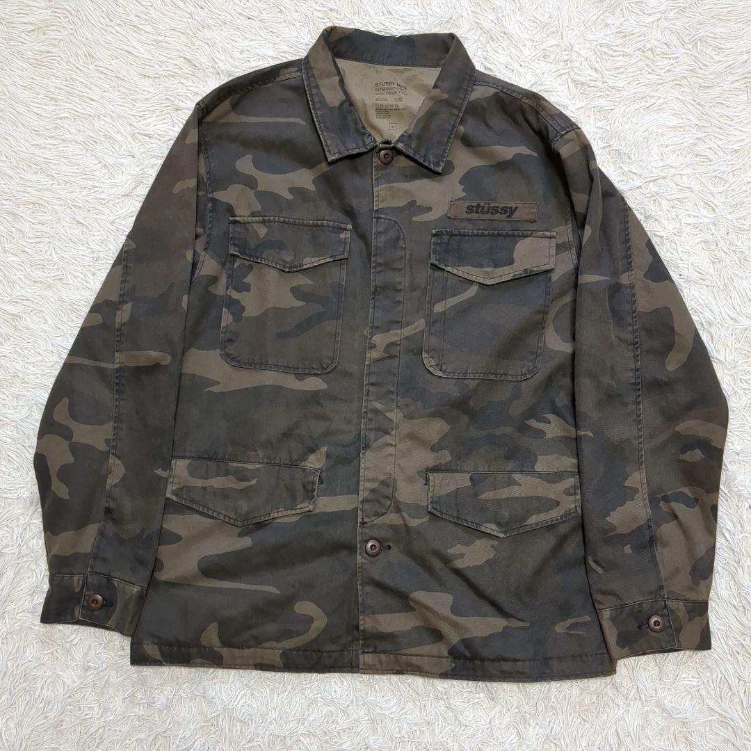 希少サイズ　stussy ミリタリージャケット　XL カモフラ