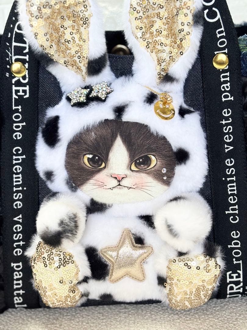 ゆ*ら様 コヤンイサムチョン　ハンドメイド　デニムトートバッグ　ジョーズくん