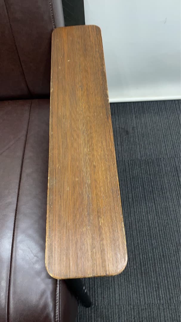 ★中古格安！合成皮革 1人用ソファ (Nシールド ステイン2KD DBR)