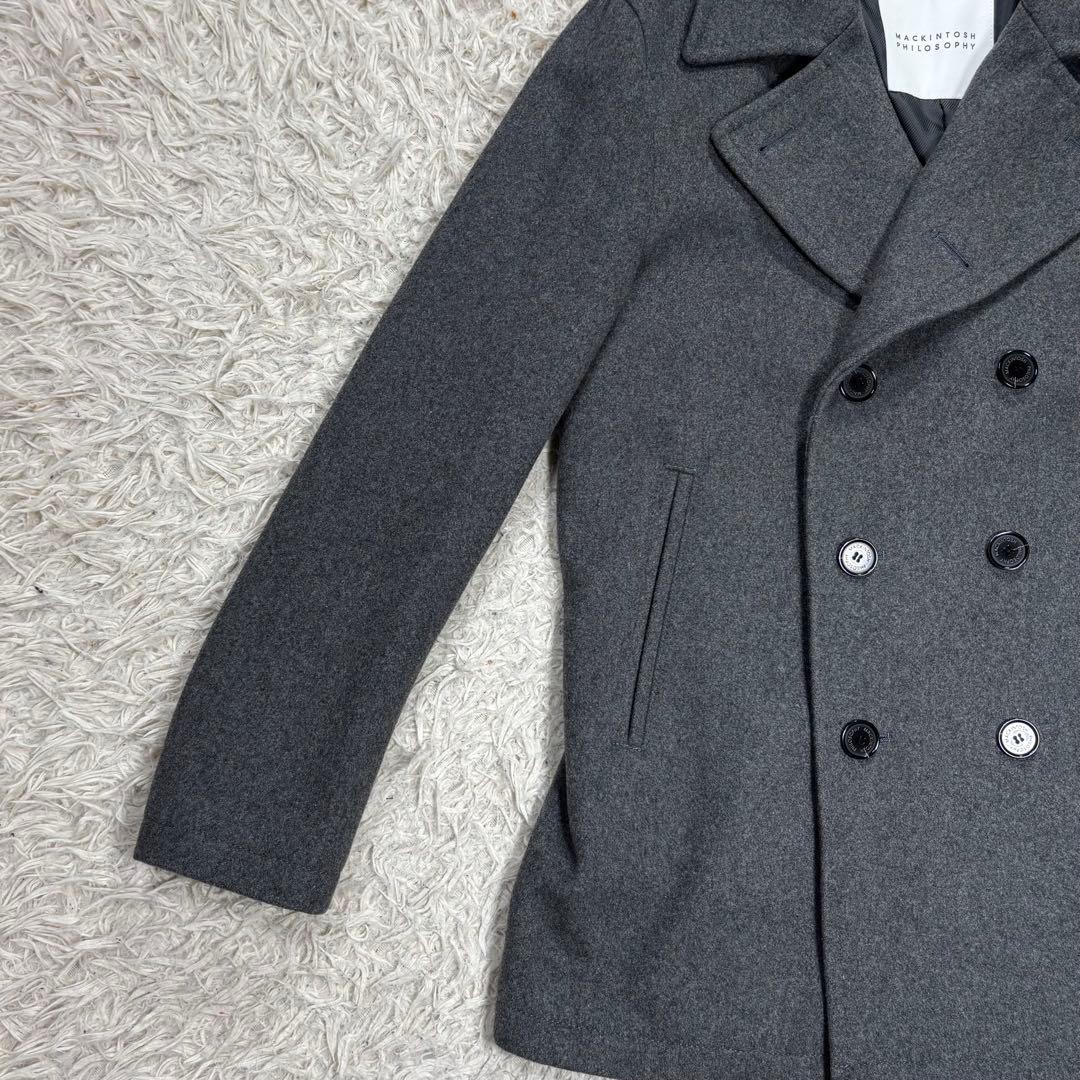 極美品　マッキントッシュフィロソフィー　メルトンウールPコート　グレー　40