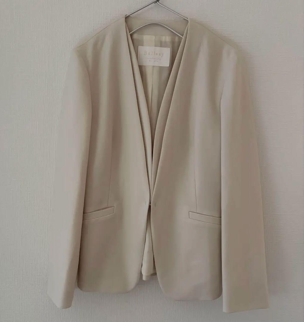 Ballsey ウールノーカラージャケット 36 オフホワイト