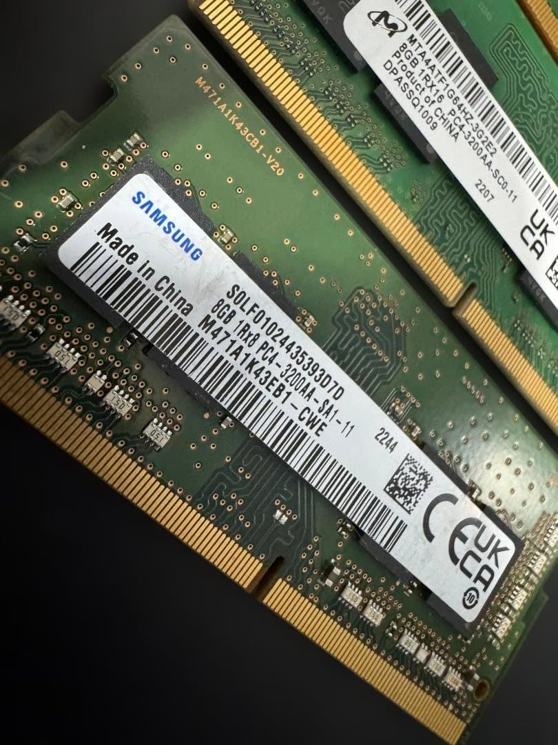 PC4-3200 8GB メモリ 4枚セット／メーカー混在／現状品