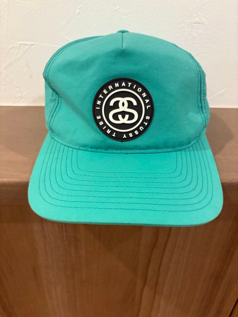 stussy ロゴ キャップ ターコイズ