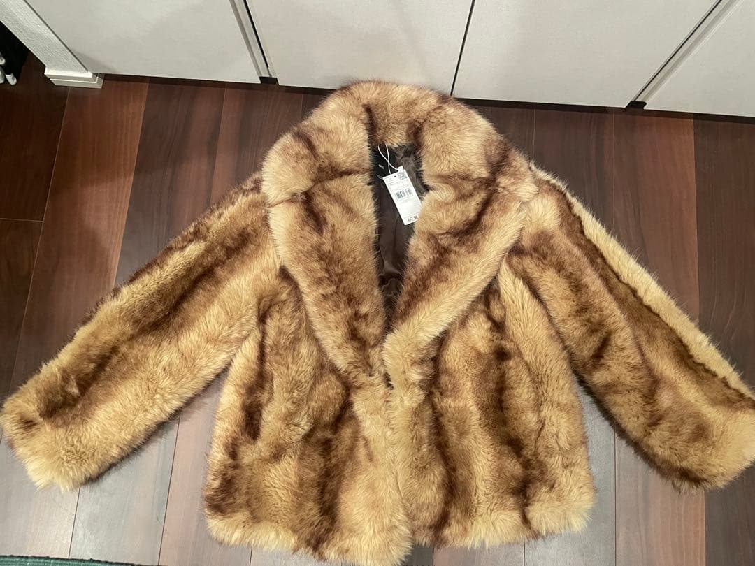 MANGO ブラウン ファーコート ショート丈