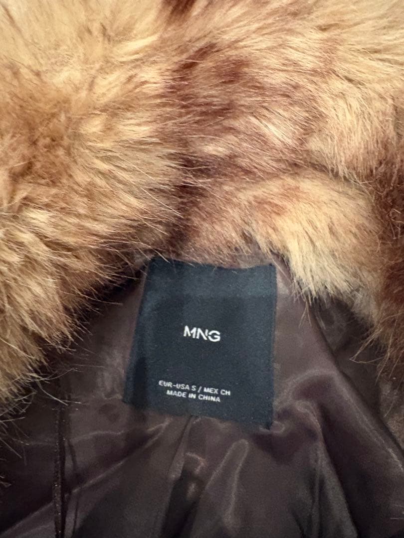 MANGO ブラウン ファーコート ショート丈