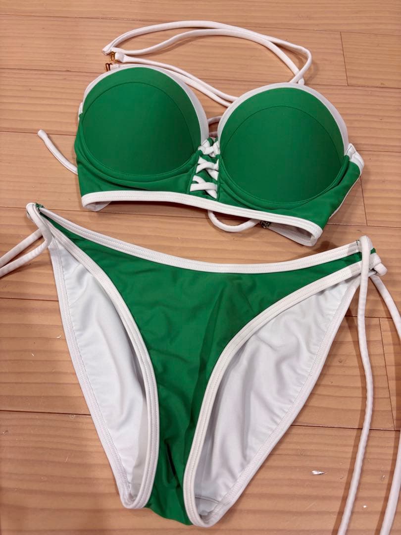 R*様 【美品】ALENCY バイカラーバンドゥービキニ GRN × WHT 復