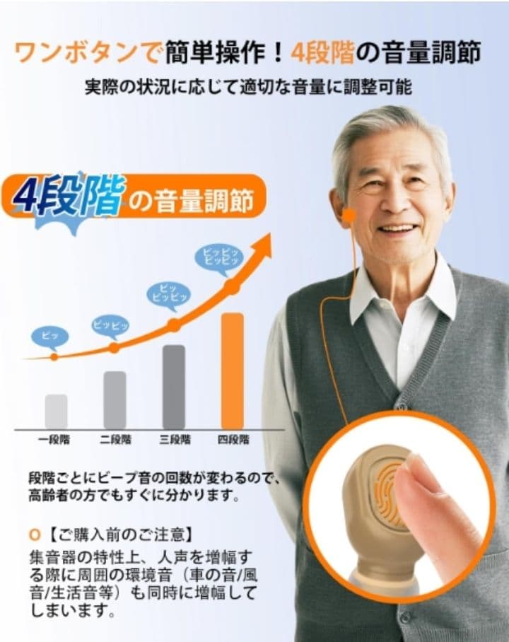 [セット売り5点]集音器　簡単操作・自動電源ON/OFF★新品未使用