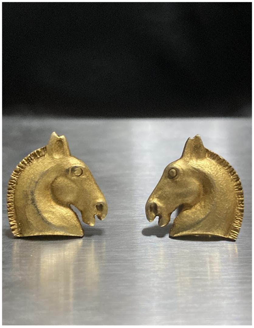 エルメス シュバル ホース 馬 カフス ゴールドカラー