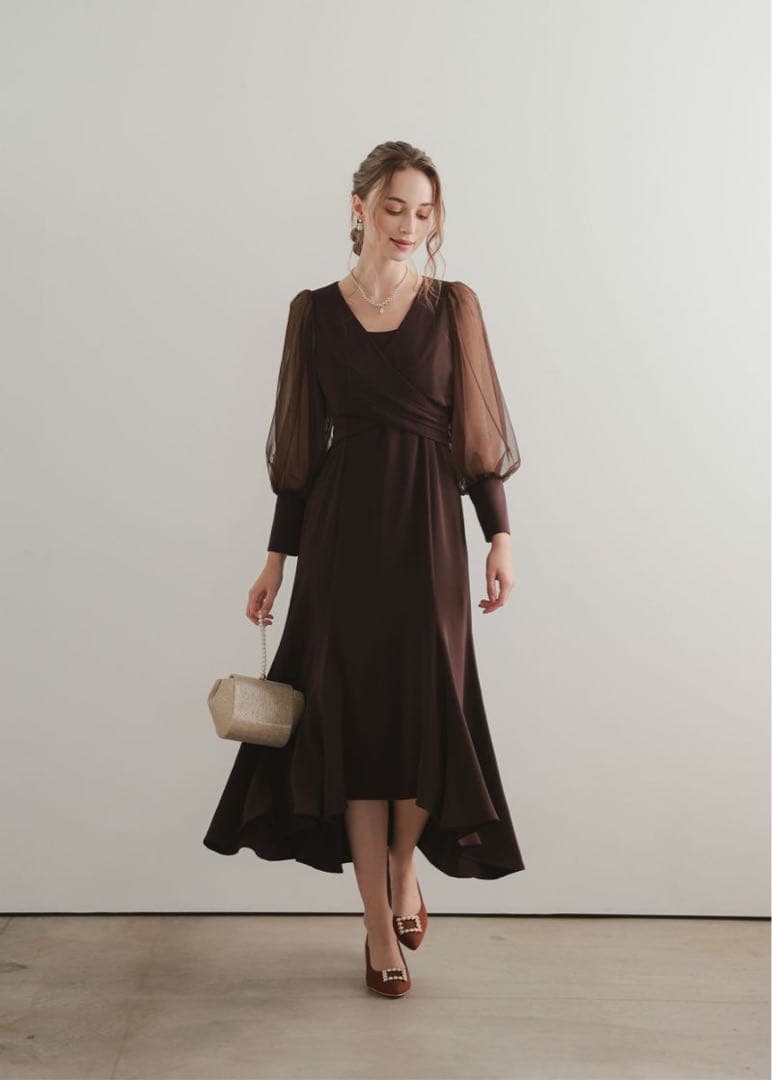 ♥ドリードール♥ パーティードレス 結婚式 お呼ばれ クロスデザインドレス 黒