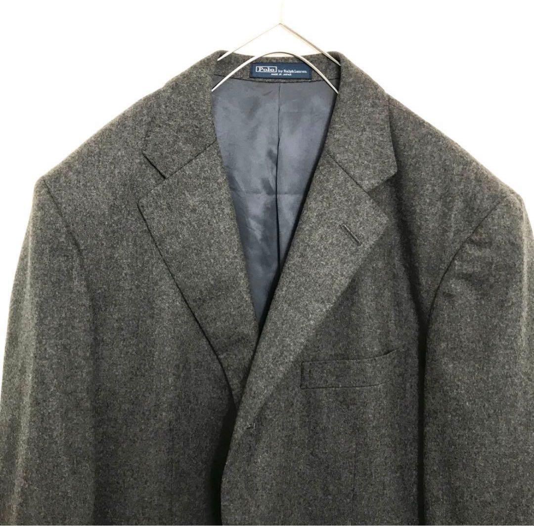90's ラルフローレン　セットアップ　フランネル　グレー　スーツ