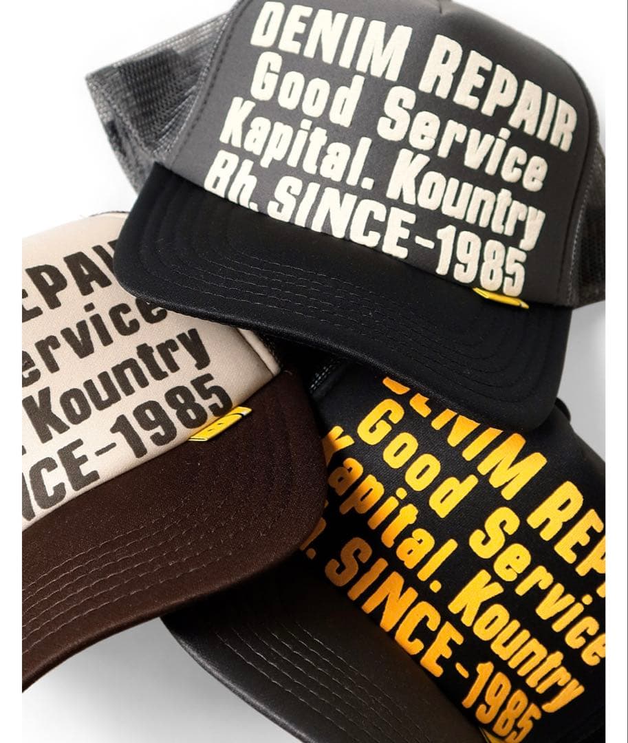 [完売品]KAPITAL(キャピタル) デニム 修理 整備 トラッカーキャップ