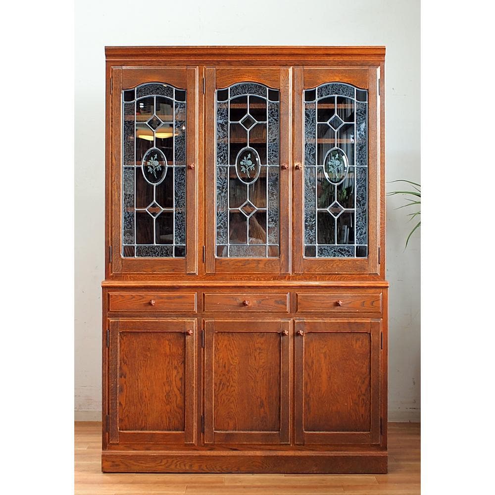 三越家具 ブルージュ/Brugge ステンドグラス カップボード 120cm