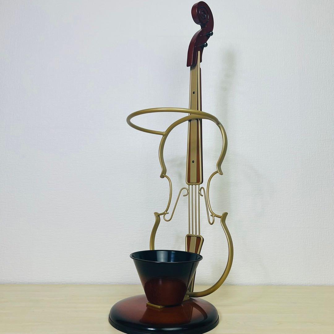 傘立て バイオリン ヴァイオリン レインラック 玄関収納 水受け 楽器調家具