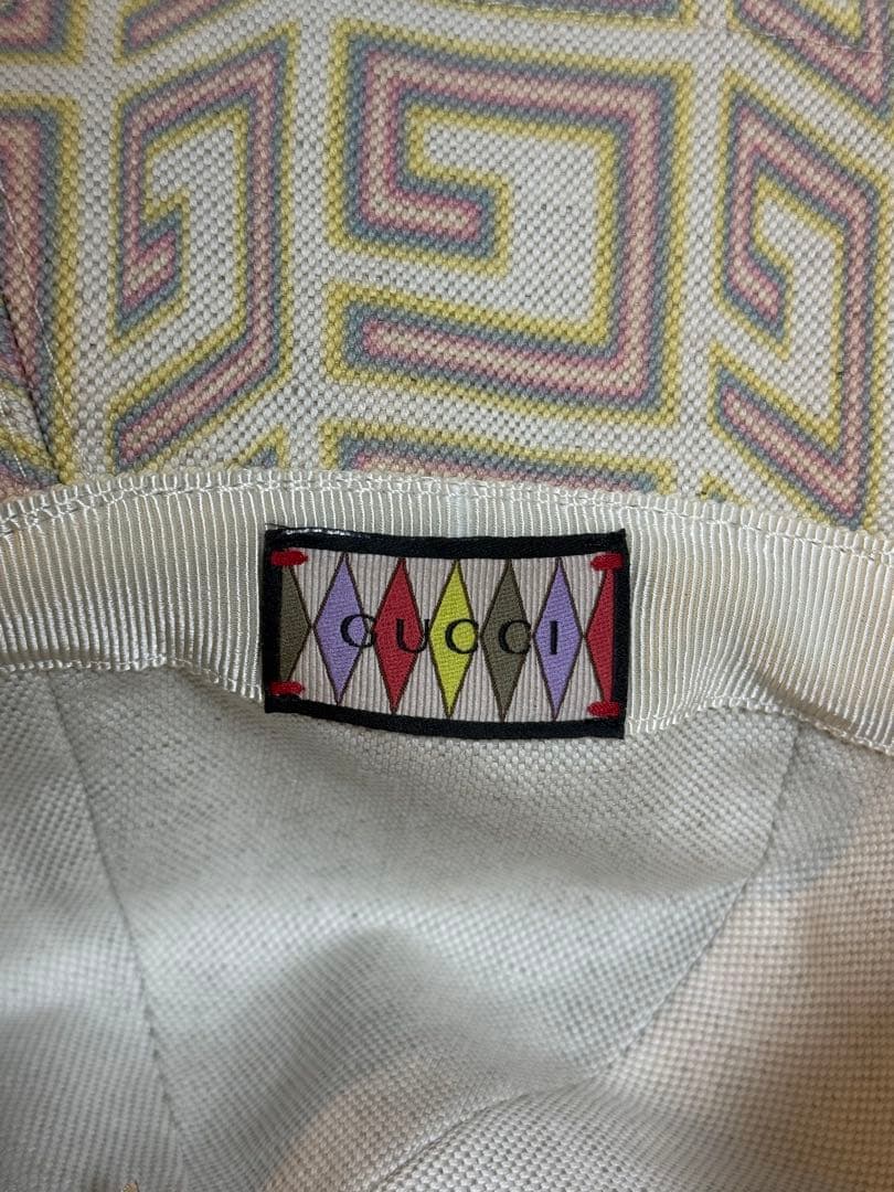 GUCCI GGロゴ バケットハット ベージュ/ピンク