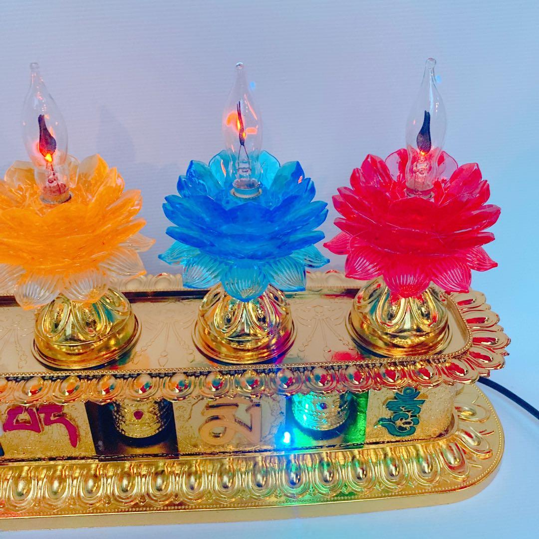 マニ車マシーン蓮　チベット密教　ロングタイプ