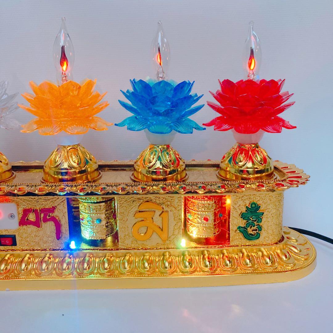 マニ車マシーン蓮　チベット密教　ロングタイプ