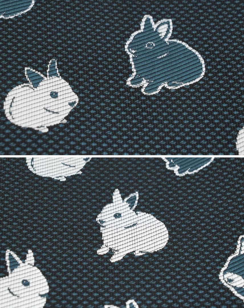 限定柄！新品 博多織 協和織 両面長尺小袋帯 半幅帯 ウサギ柄③ 口とじ加工込