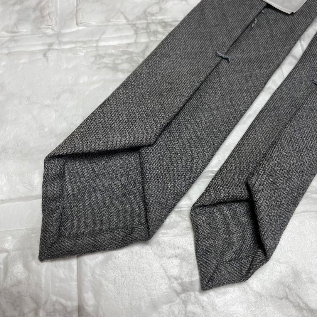 THOMBROWNE トムブラウン　ネクタイ　ソリッドタイ　グレー　トリコロール